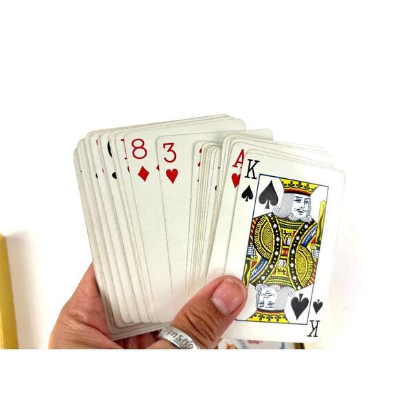 VTG Floral Harrods Playing Cards Double Deck Case Plastic - Picture 6 of 8